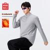 Men's Fleece-Lined Stand Collar Half-Zip Long Sleeve T-Shirt