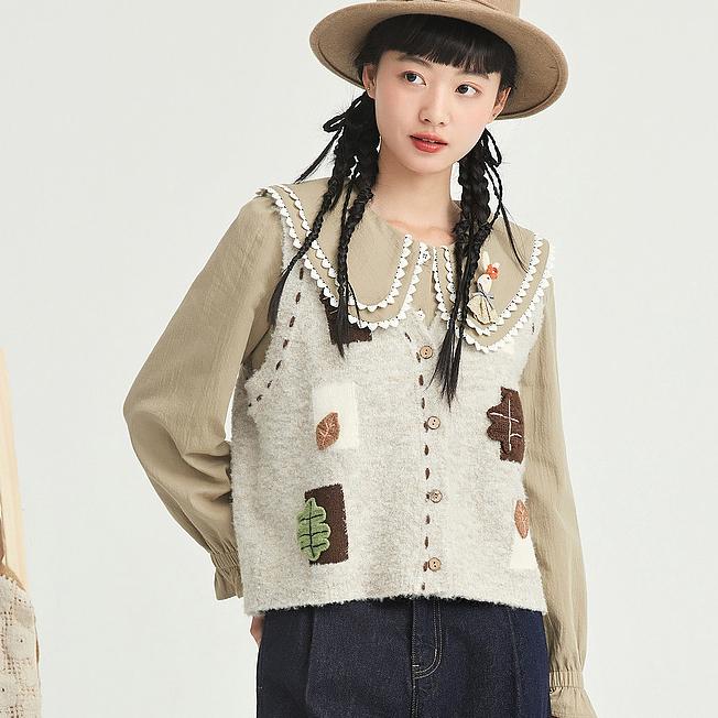 DIMANAF 2025 Autumn Women Sleeveless Buttons Vest Sweaters Style Knitting Casual Loose Short Sweater