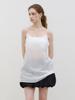 MORELIKEIT See-Through Tencel Sleeveless Mini Dress White