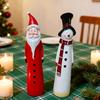 Christmas Santa Claus Figurine Hand-painted Cartoon Snowman Resin Statue Sculpture Holiday Party Home Office Desktop Decoration