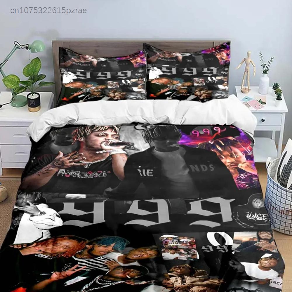 Fashion Hip-hop Singer J-Juice WRLD Bedding Set Single Twin Full King Size Musical Genius Bed Linen Adults Teens Bedroom Gift