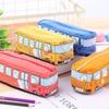 Large Capacity Cute Pencil Bag Creative Cartoon School Bus Children's Gift Office School Supplies Canvas Pencils Box Stationery