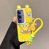 KEYSION Cute Ear Cartoon Case for VIVO Y19S 4G with Lanyard Soft Silicone+PC Shockproof Phone Back Cover for VIVO Y19S Pro
