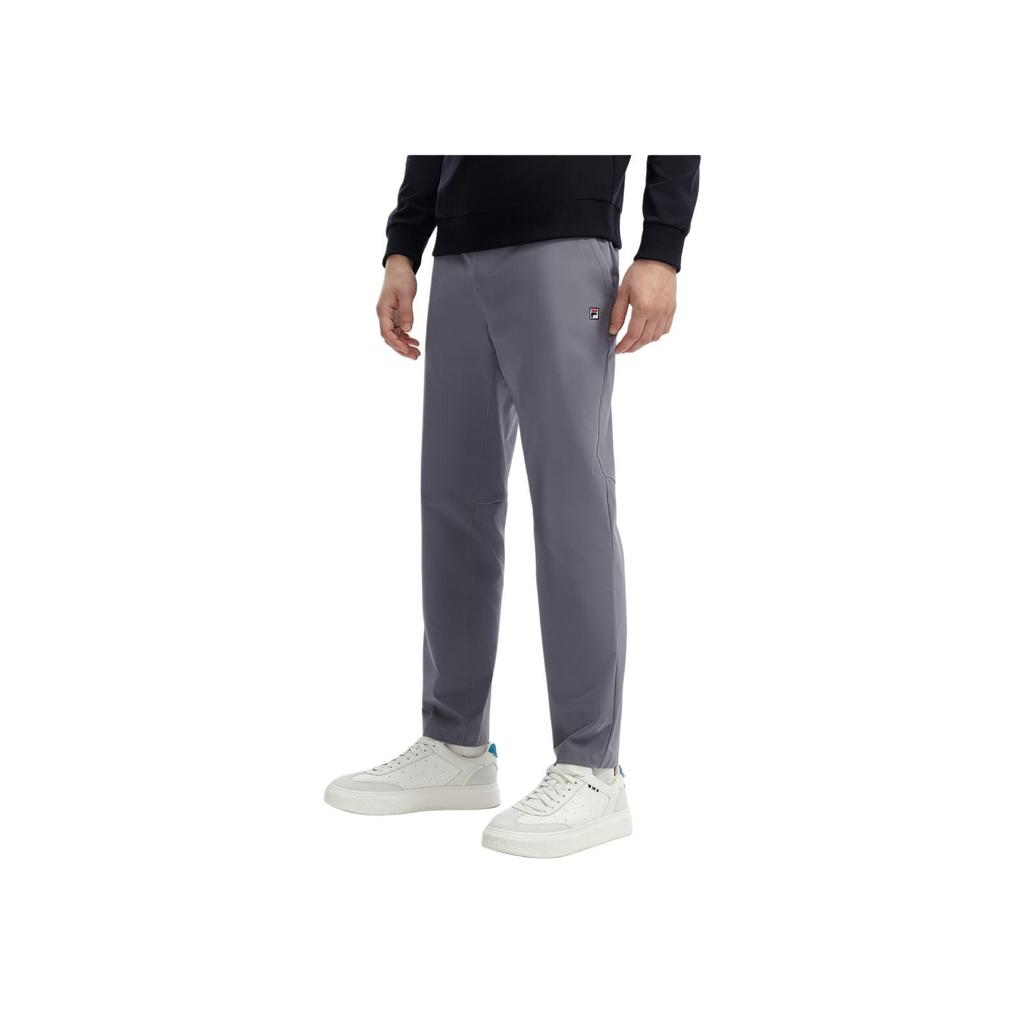 FILA Solid Color Straight Leg Medium Stretch Woven Casual Pants Men bottoms Dark-Iron-Gray F11M411802F-DY