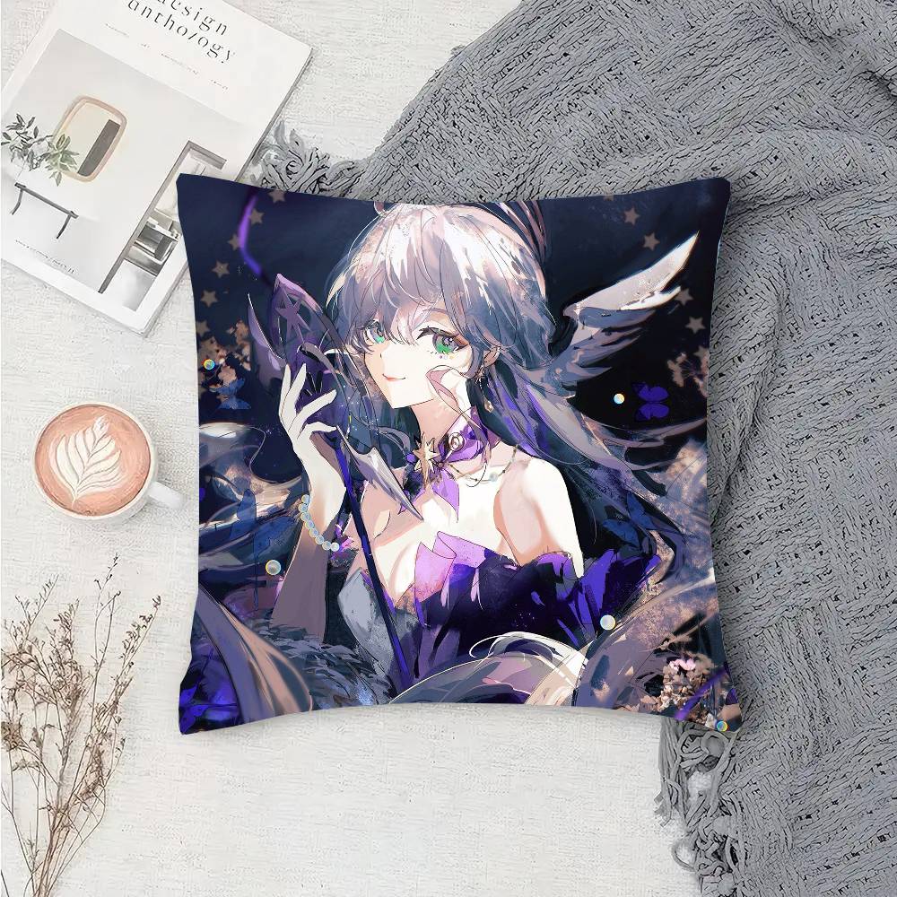 Robin Game H-Honkai Star Rail Pillow Case Fashion Square Pillowcase Bedroom Sofa Room Ins Decoration Leisure
