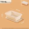 Kemeiruite 750ml Quadratischer Abbaubarer Takeaway-Lebensmittelbehälter
