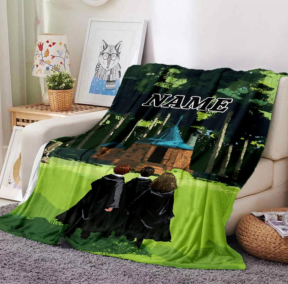 Custom Name Wolf Flannel Blanket Throw Blanket Soft Warm Sofa Bed Home Decor Unique Gift