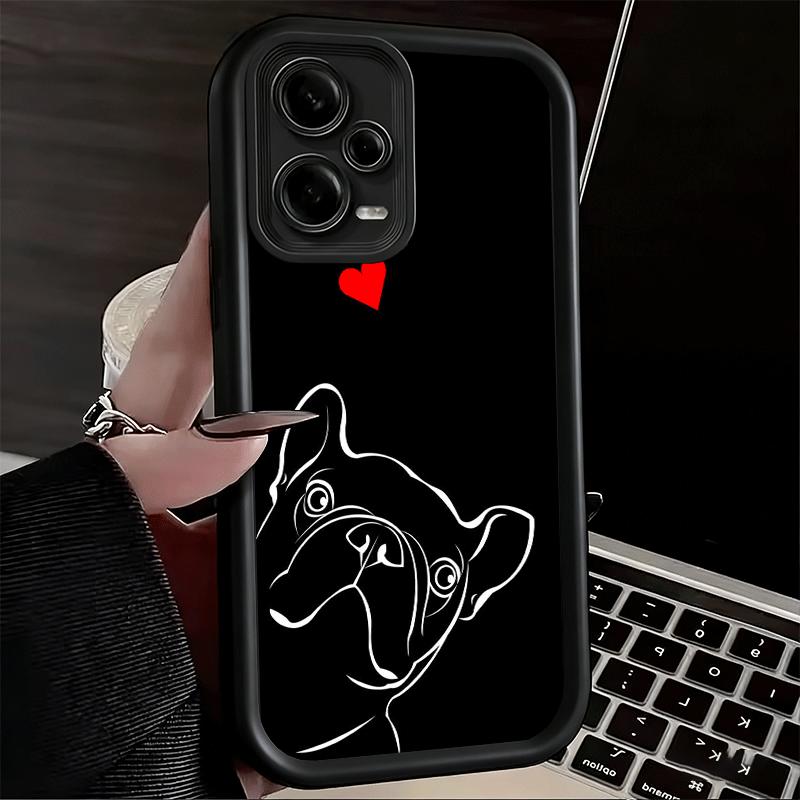 French Bulldog Black Desgin Soft Phone Case for Xiaomi Redmi Note 15 14 13 12 11 Pro Plus 10S 11S 4G 11T 5G Shell Silicone Funda