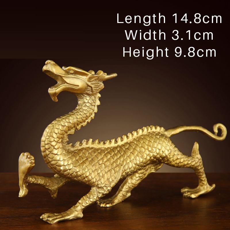Pure Copper Lucky Sculpture Decor Home Lucky Decoration, God's Beast Qinglong White Tiger Vermilion Bird Xuanwu Living Room, 1Pc