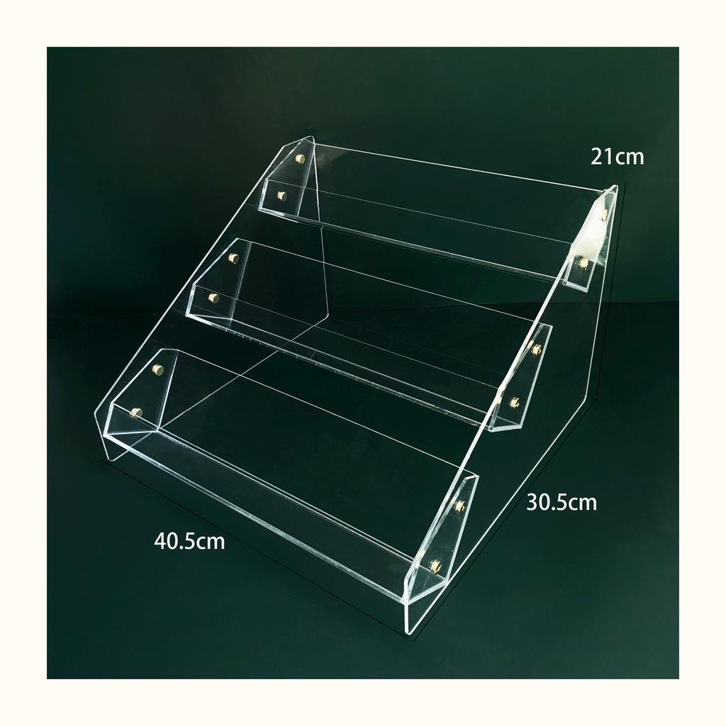 3/4/5Tier Acrylic Display Stand For Lipstick Lip Glaze Eye Shadow Tray Air Cushion, Clear Makeup Storage Rack Cosmetic Organizer
