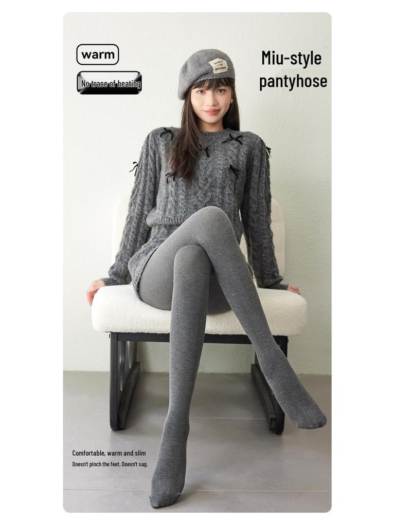 Damen Fleecegefütterte Bauchweg Leggings - Warme Verdickte Baumwoll Steg Strumpfhose für Winter & Herbst