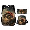 Monster Jam Backpack Pencil Box Shoulder Bag 3Pcs Set Cartoon Printed New Trendy Student School Best Campus Companion