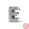 925 Sterling copper Clear Zircon Sparkling 26 A-Z Letters Alphabet DIY Name Beads Fit Original Pantaro Charms Bracelet Zircon