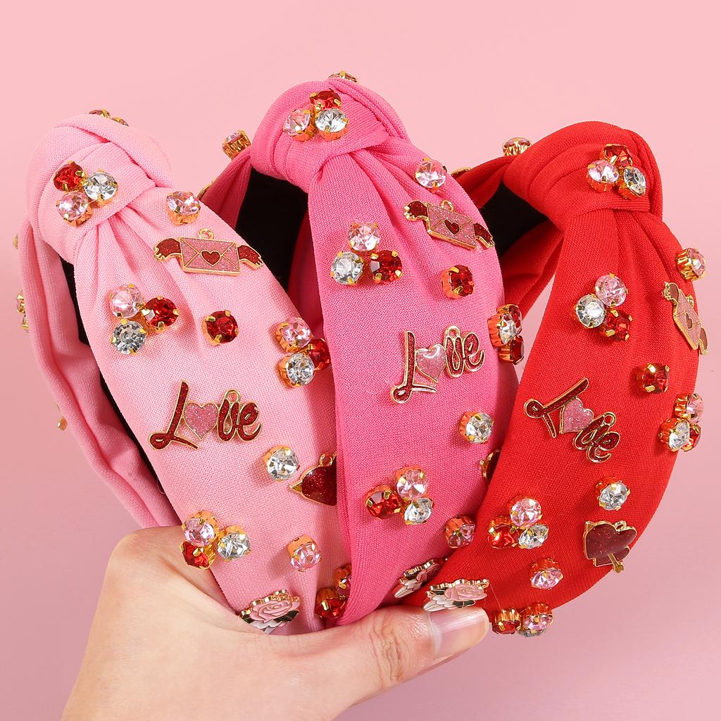 Fashion Valentine's Day Headbands Love Heart Hairband Crystal Headbands Headwear Girls Women Party Hair Accessories