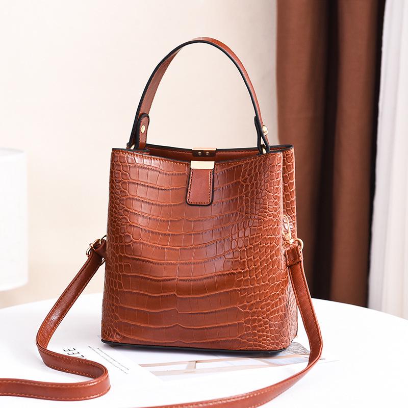 Women's 2025 Large Capacity Stone Pattern Bucket Bag – Stylish Handbag, Shoulder, and Crossbody Bag