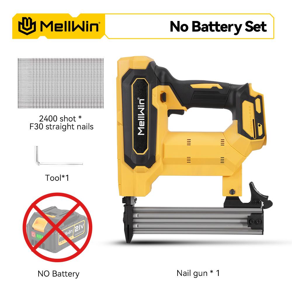 MELLWIN Cordless Electric Nail Gun 2 Mode Wireless Stapler Woodworking Framing Staple Gun Tools F30 For Makita 18V Battery Pin