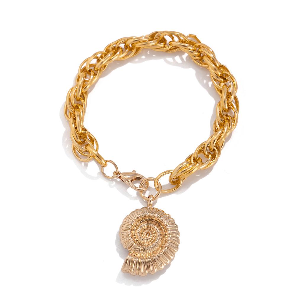 Ozean Windmuschel Fransenarmband Damen, Personalisiertes Urlaubs Metall Muschel Armband Handschmuck