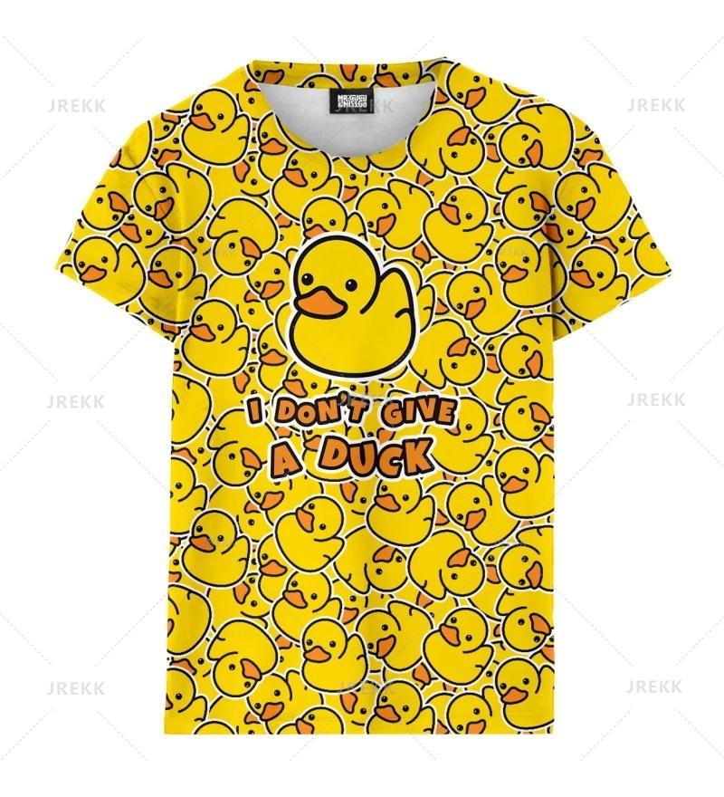 Y2k Fashion 3D Cute Yellow Duck Print T Shirt Rubber Graphic Tee Shirts Kid Funny Streetwear Tops Unisex Short Sleeves T-shirts