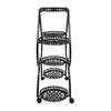6 Potted Plant Stand, 4 Tier Plant Stand, Heart Flower Pot Stand for Breeding and Displaying Flowers, Plants Black Iron Office