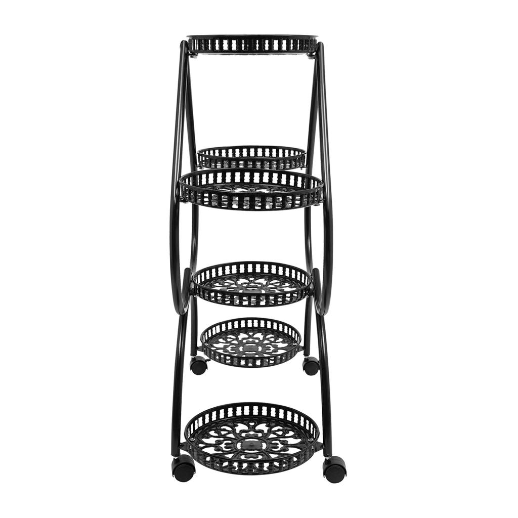 6 Potted Plant Stand, 4 Tier Plant Stand, Heart Flower Pot Stand for Breeding and Displaying Flowers, Plants Black Iron Office