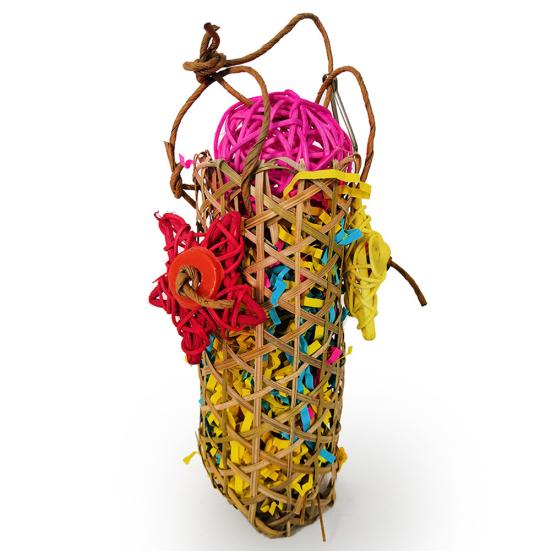 4 Stück Vogel Papagei Glocke Baumwollseil Blöcke Ball Hängender Käfig Dekor Kauspielzeug für Haustiere