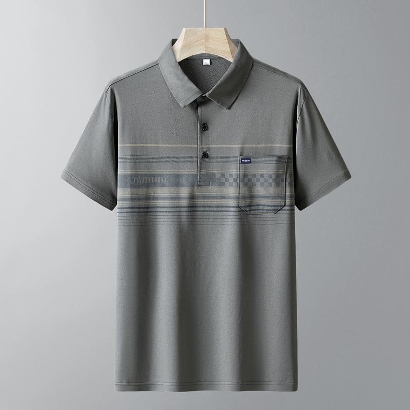 Summer Solid Color Men's Short Sleeved T-shirt Thin Business Lapel Men's Polo Shirt