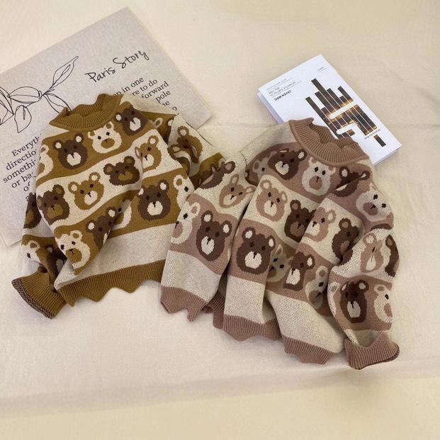 

Girls Wave Collar Cartoon Knit Pullover Sweater 130 cm жёлтый