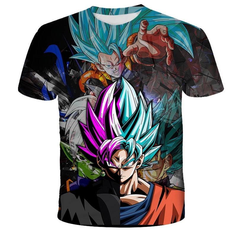 Japanese Anime Dragon Ball Z Summer 3d Print Goku Vegeta Fusion Saiyan Gogeta Colorful T-Shirt Kids Adults Cosplay Tops Clothing