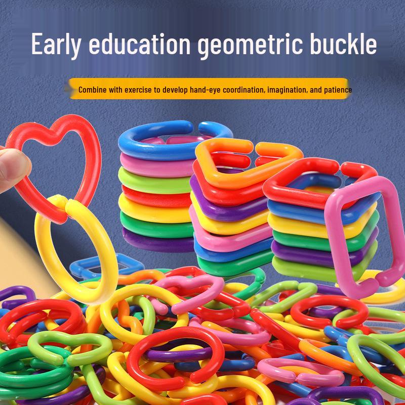 Educational Geometric Building Block Necklace Toy for Kids