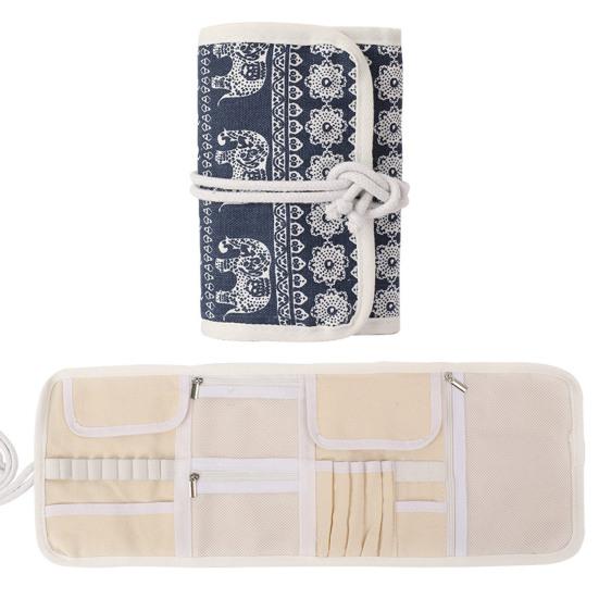 Crochet Hook Organizer Roll-Up Storage Bag Foldable Multi-Compartment Crochet Hook Case for Crochet Knitting Accessories