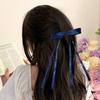 Girl Hair Pin Long Ribbon Bowknot Decor Hairpin Back Head Decorative Hair Clip Metal Pins Valentine Day Hair