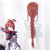 Peluca Larga Rosa Oscuro Pelucas Sintéticas de Anime para Cosplay Con Una Trenza Resistente al Calor Pelucas Sintéticas para Cosplay Fiesta de Halloween