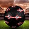 SIZE 5 Atlas Football Club (Black & Red Background) Soccer Ball Colorful All Ages Machine Stitched PVC Competition Ready Durable High-Bounce