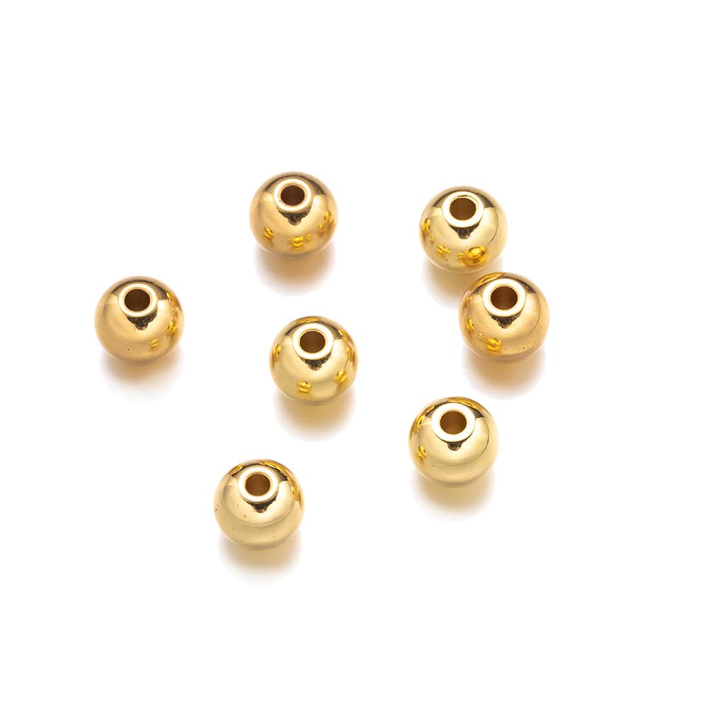 50Pcs 2-10mm Stainless Steel Ball Through Mail Eye Gold Loose Bead For Diy Accessories Perforation Drilling Solid Steel Ball