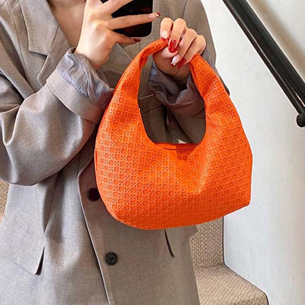 Texture Woven Embossed Hobo Anti-splash Water Crescent Pouch Portable Underarm Bag  Students