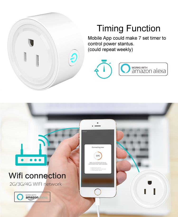 Germa Us 10a Smart Wifi Socket Power Plug Tuya Mobile App Remote Control Works With Alexa Google Home For Smart Life