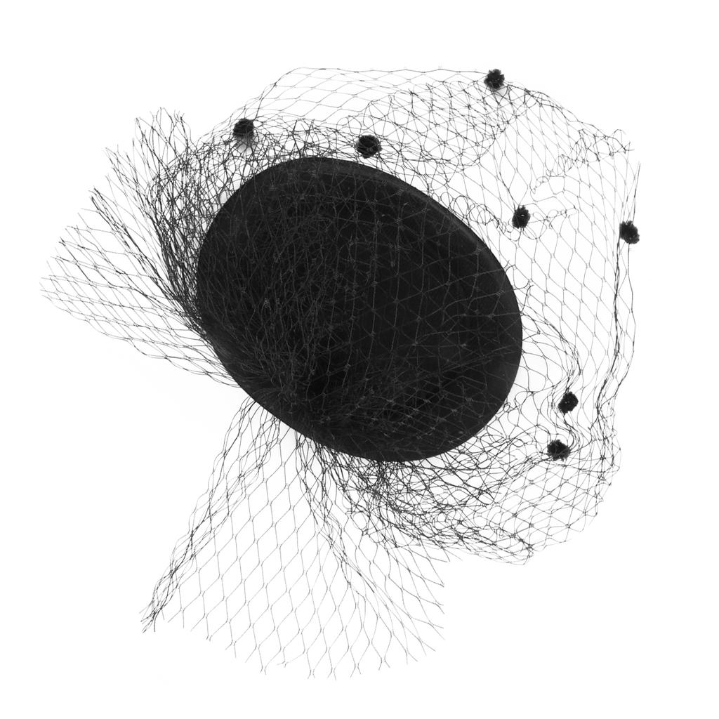 Buy Womens Black Woolen Hat Topper Mesh 