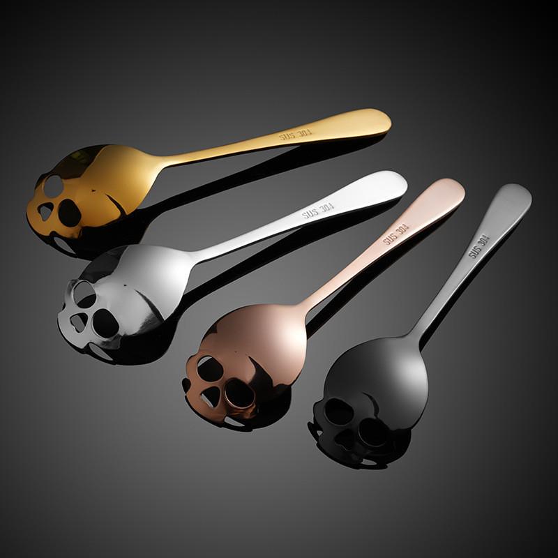 Elegant Skull Head Coffee Spoon Durable Stainless Steel Stirring Spoon