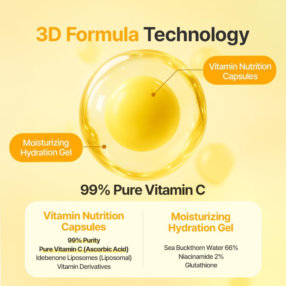 COSCELL Vita C Capsule Cream Reduces Improves Skin Contains and Korean Cosmetics 50ml, Moisturizes, Dullness, Tone, Vitamins, Glutathione,