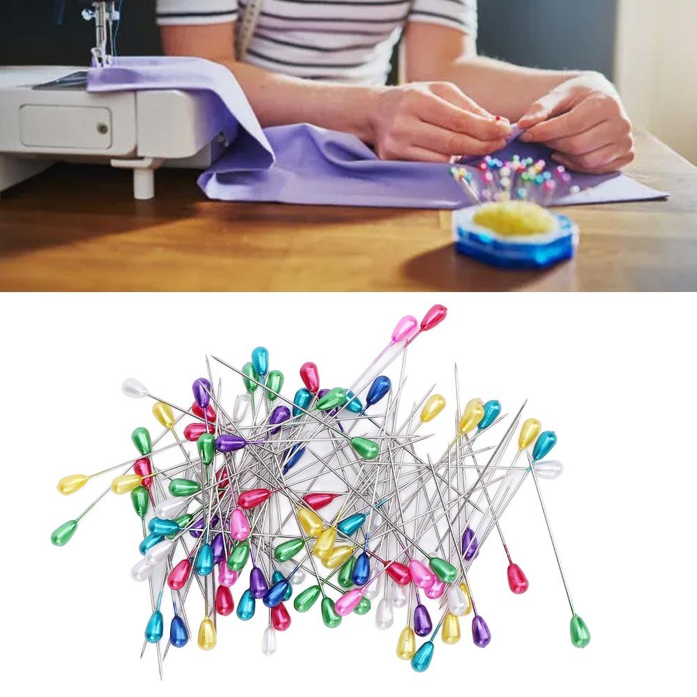 400pcs Teardrop Colored Pearl Head Corsage Pins Straight Sewing Pins For Flower Decorations