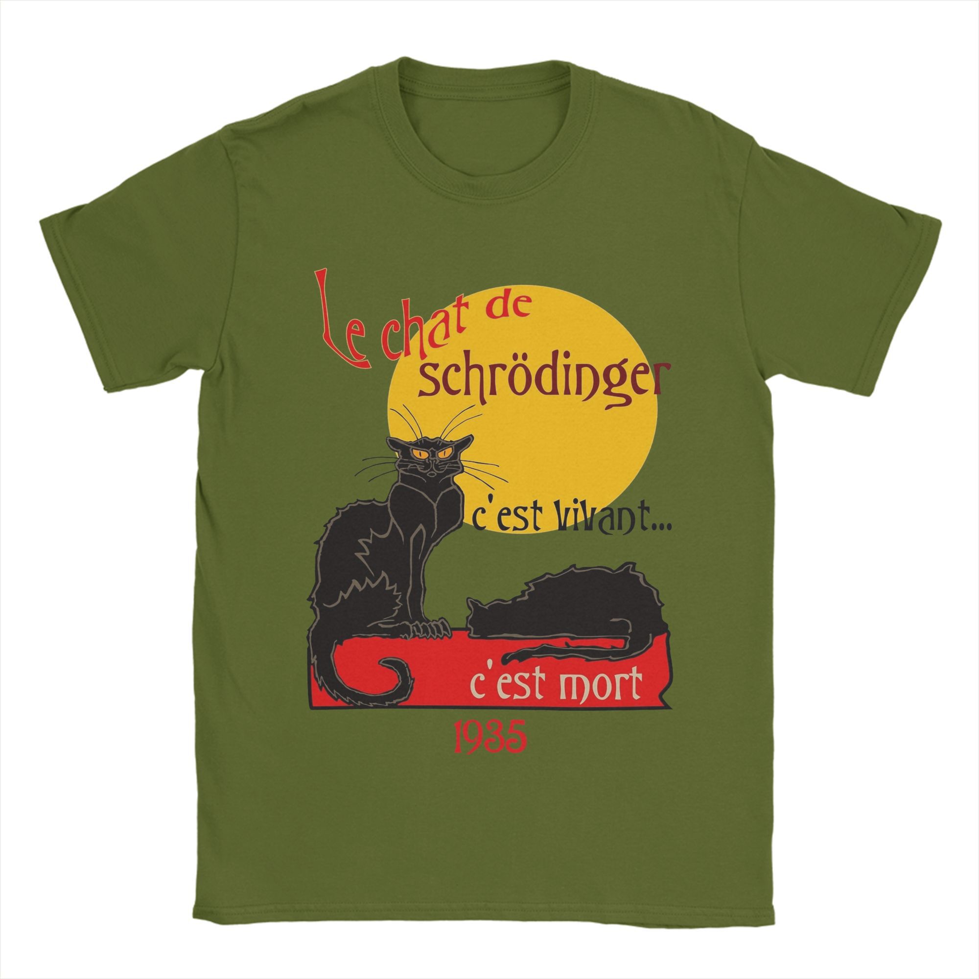 

Schrodinger s Cat Physics Science T Shirts for Men Cotton Vintage T-Shirts Crewneck Tee Shirt Short Sleeve Tops Gift Idea 4XL
