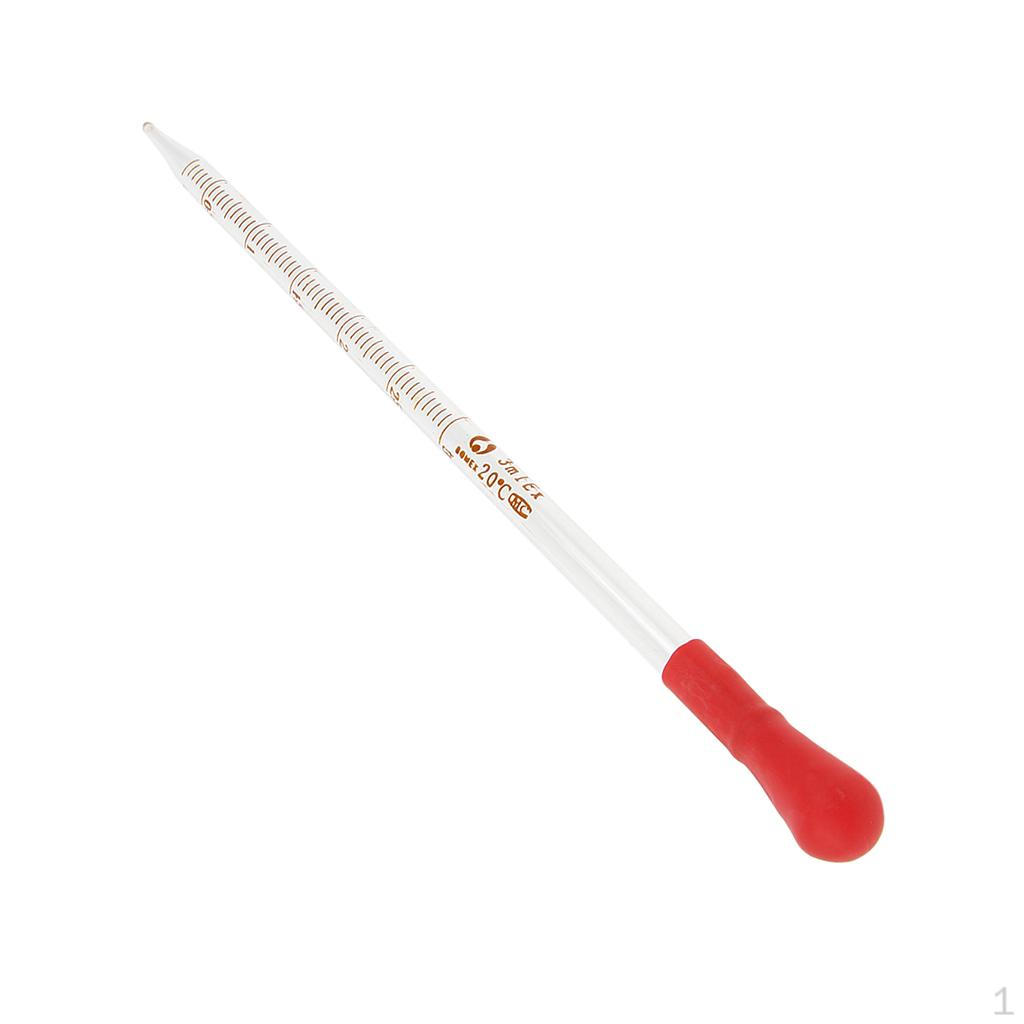 

Glass Pipette with Rubber Bulb for Liquid Transfer 3mL