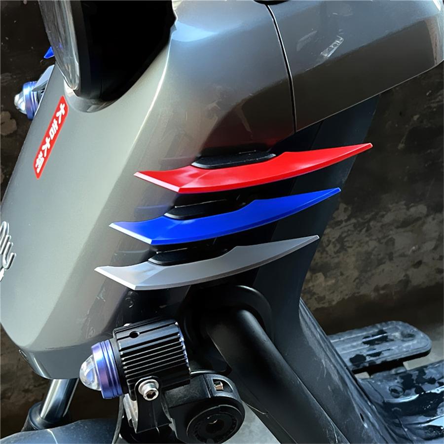 3 Pair Motorcycle Side Green Winglets Wind Fin Spoiler Trim Cover Air Deflector