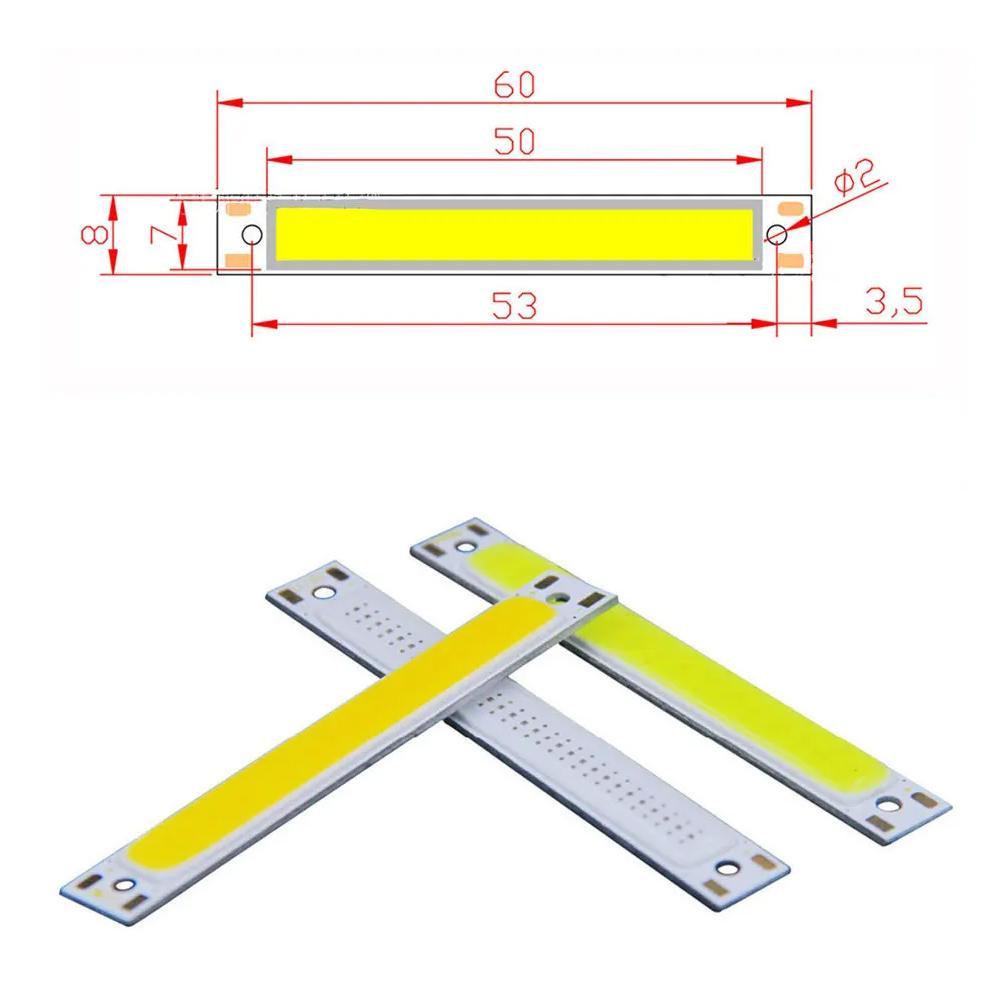 10X Led Strip Light 3w Cob Bar Blue Lights 6000k Red Dc3v Diy 3000k Lamp Interior Decorative Lighting Beads Bright For Shop Home