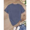 2026New SpringSummer Women's Round Neck Minimalist Line Drawing Floral Print Short Sleeve T Shirt Vintage distressed casual top Soft Knit Fabric