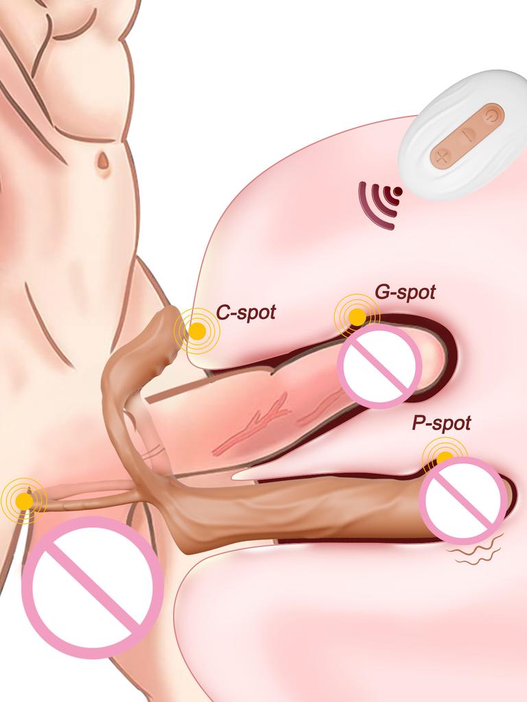 Remote Controlled Double Penetration Vibrator for Couple Anal Plug Vibrator with Penis Cock Ring Adult Sex Toys for Men Women