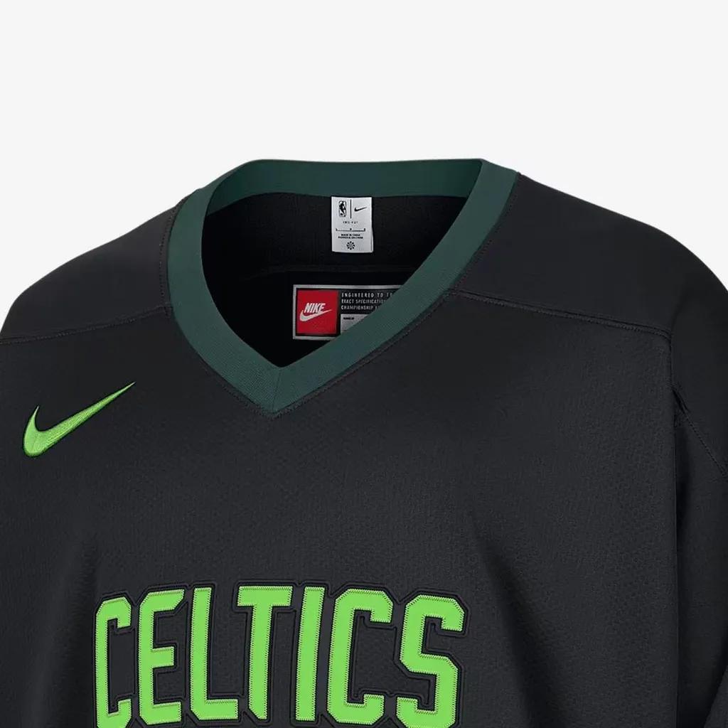 Nike X NBA City Edition Boston Celtics Loose Fit Comfortable Long Sleeve Jersey Men jersey Black FZ0344-010