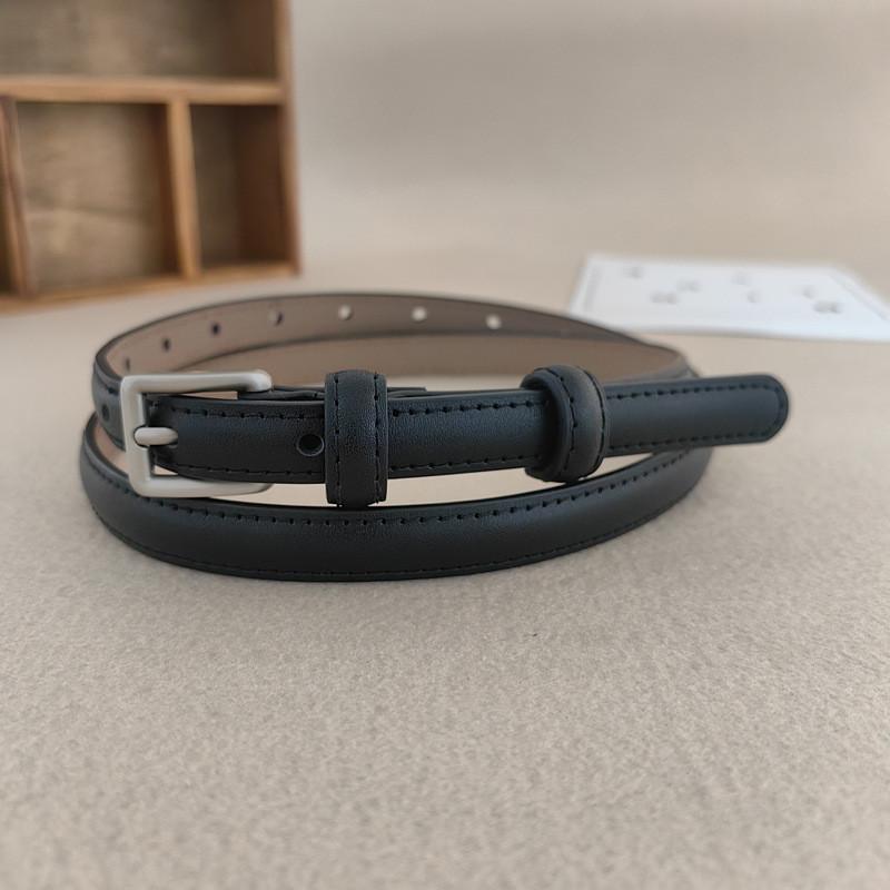 Buckle Solid Square Color Leather Thin Waist Belts Fashionable Gifts Casual