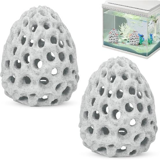 Shrimp Dome Hide Betta Habitat Fish Tank Tunnel with Suction Cup Aquarium Fish Cave Hideout Ornament Accessories for Shrimp Guppy Hiding Resting