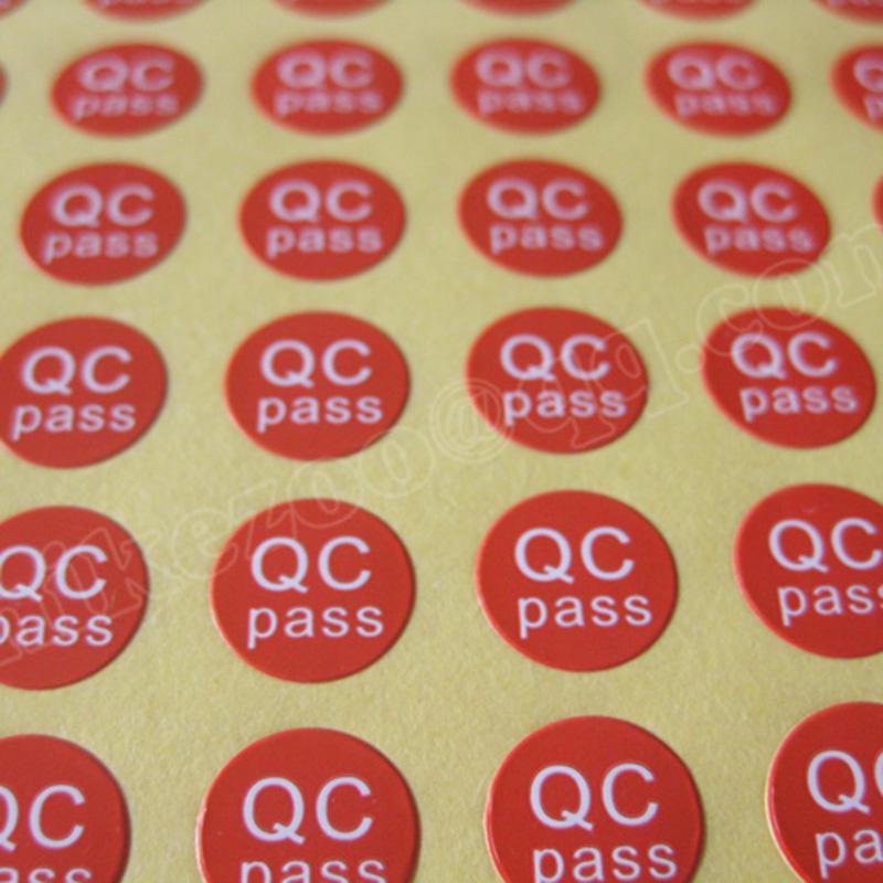 3000 Stück 1 cm QC PASS Papieretikett Qualitätskontrollaufkleber Fabrik Produkt Häkchen Herstellung Verarbeitung Inspektionsetikett